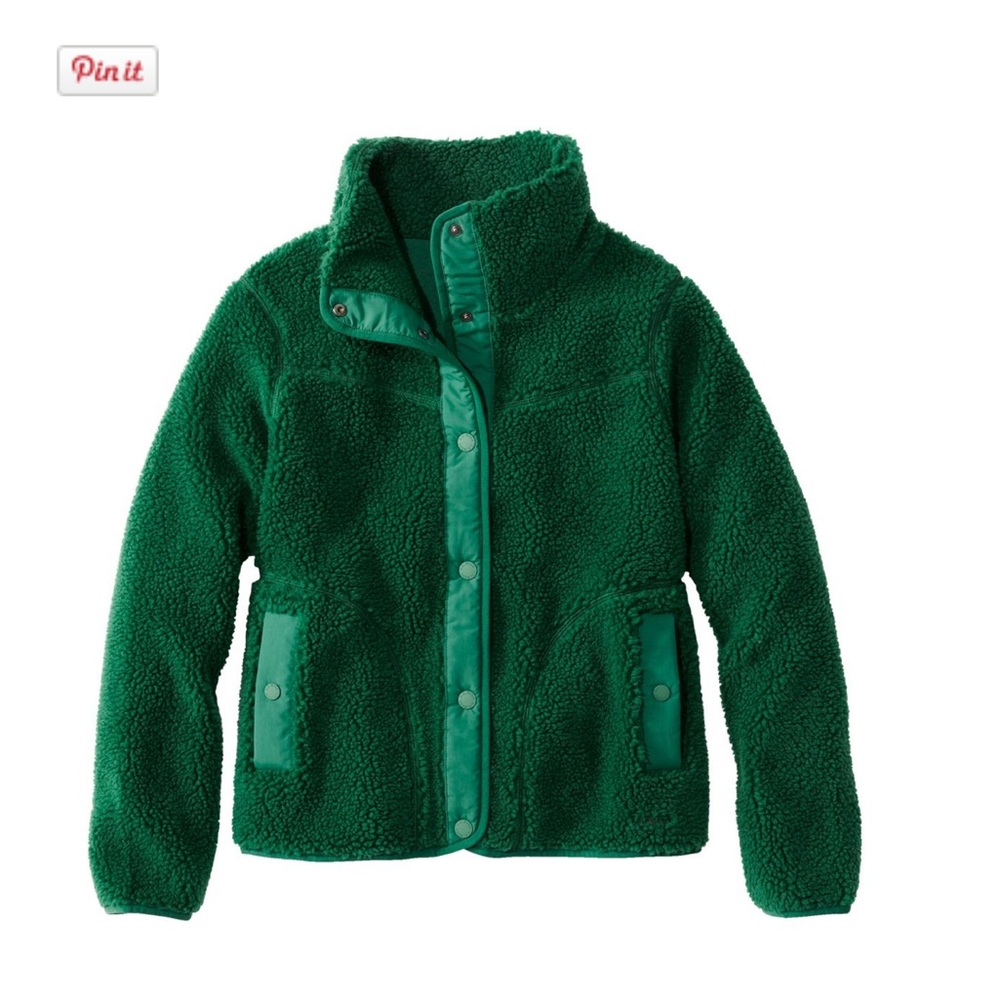 LL Bean Sherpa Fleece Jacket L